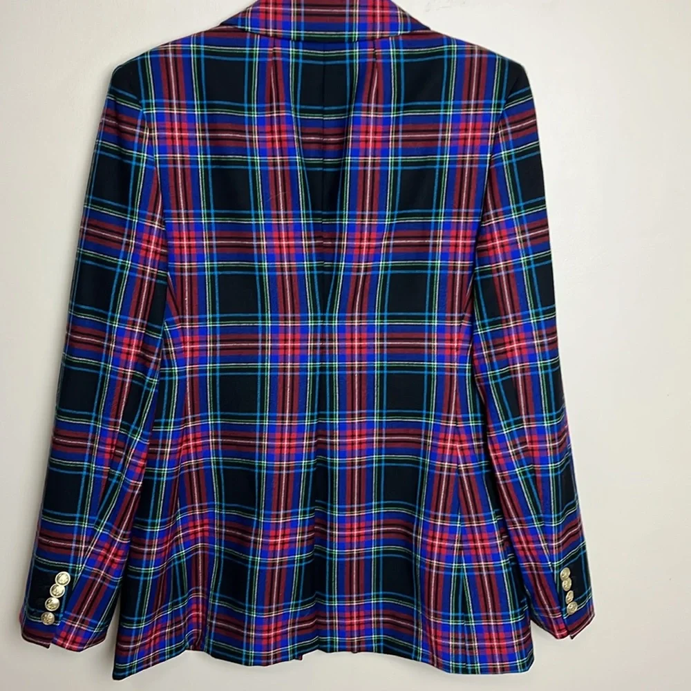 J. Crew Nipped-in Blazer In Stewart Tartan Sz 8